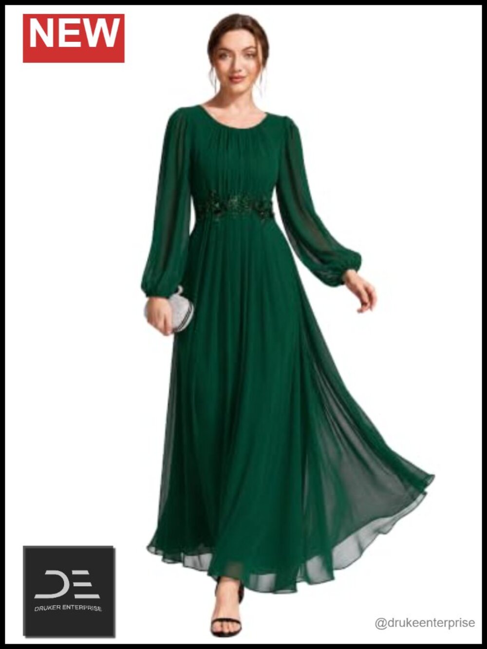 Ever-Pretty Women's Fall Maxi Long Sleeve Formal Mother of the Bride Dress